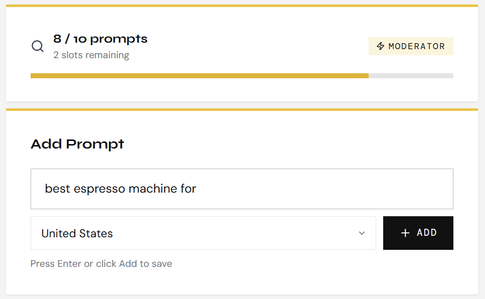 Adding a prompt in the BPG app